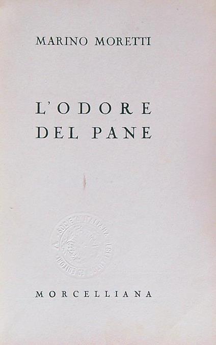 L' odore del pane - Marino Moretti - copertina