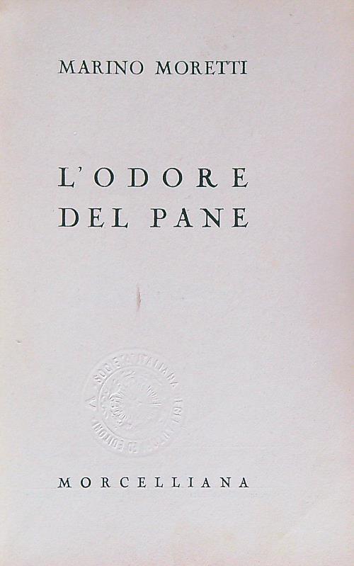 L' odore del pane - Marino Moretti - copertina