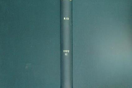 RID Annata 1992. Vol II. Dal n. 7- Luglio 1992 al n. 12-dicembre 1992 - copertina