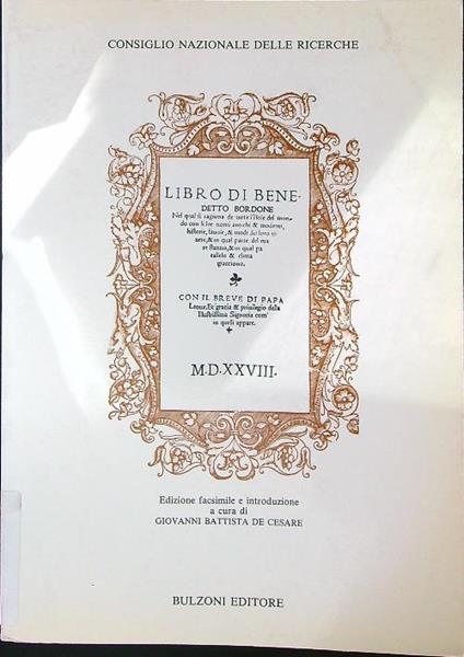 Libro di Benedetto Bordone - Giovanni Battista De Cesare - copertina