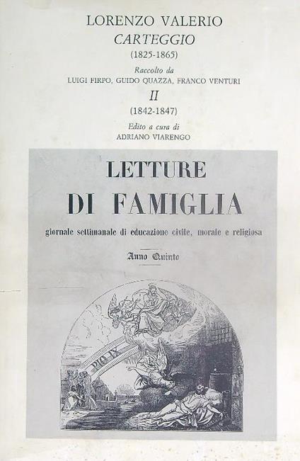 Carteggio (1825-1865) II. (1842-1847) - Lorenzo Valerio - copertina