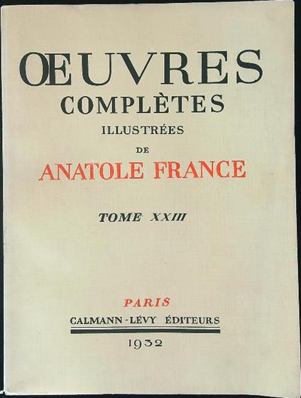 Anatole France Tome XXIII Le petit Pierre La vie en fleur - copertina