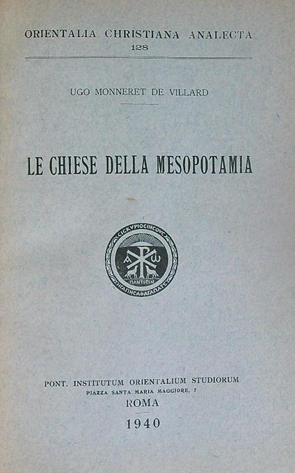 Le chiese della Mesopotamia - Ugo Monneret de Villard - copertina