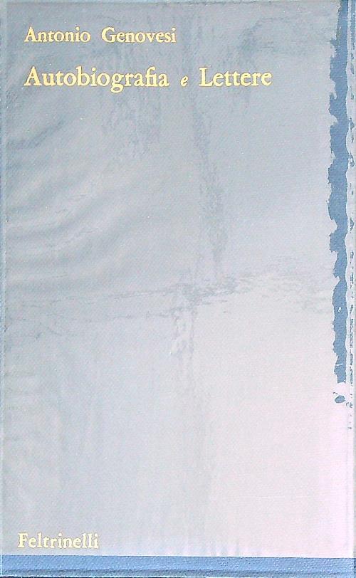 Autobiografia e lettere - Antonio Genovesi - copertina