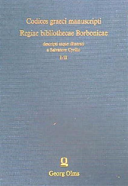 Codices graeci mss. Bibl. Borbonicae I/II - S. Cyrillus - copertina