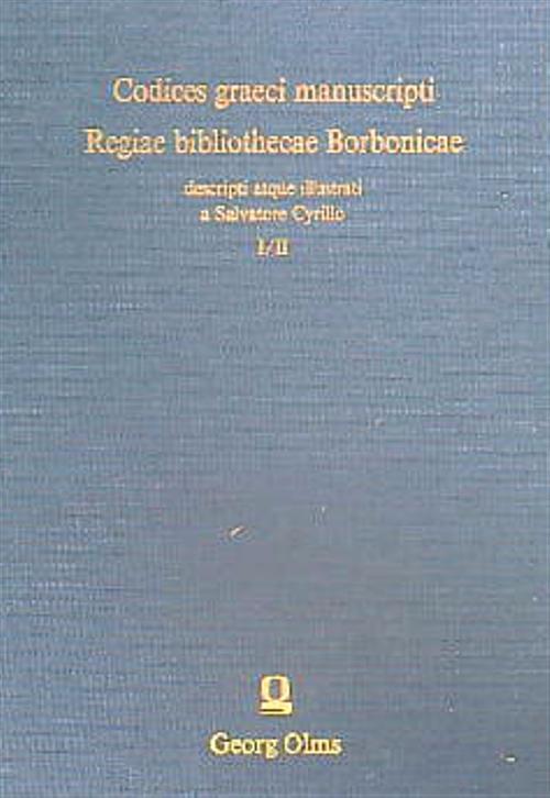 Codices graeci mss. Bibl. Borbonicae I/II - S. Cyrillus - copertina