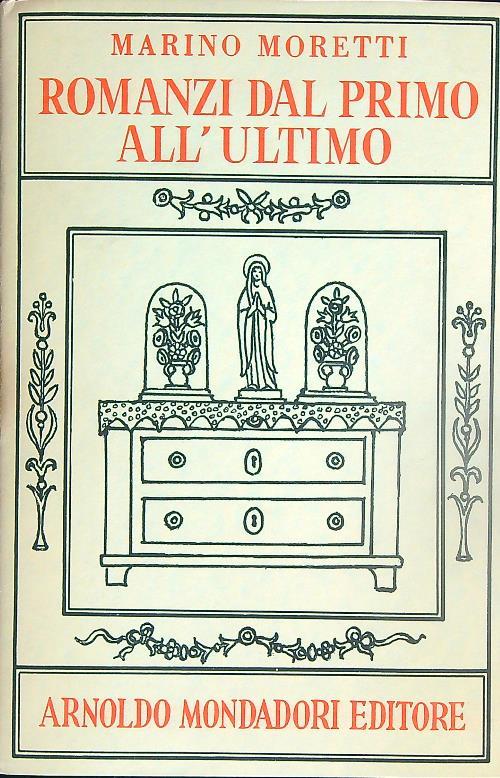 Romanzi dal primo all'ultimo - Marino Moretti - copertina