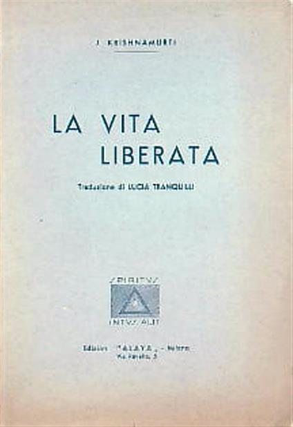 La vita liberata - Jiddu Krishnamurti - copertina
