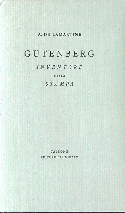 Gutenberg - A. De Lamartine - copertina