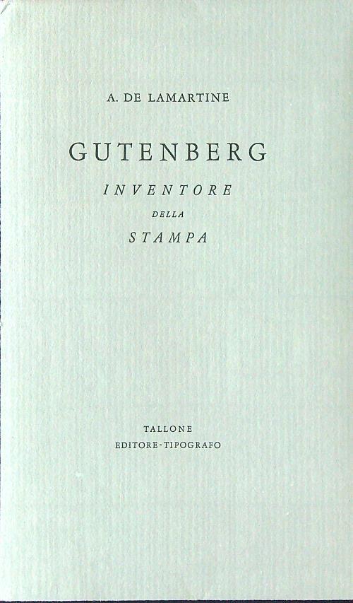 Gutenberg - A. De Lamartine - copertina