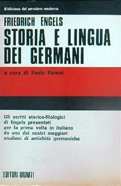Storia e lingua dei Germani  - Friedrich Engels - copertina