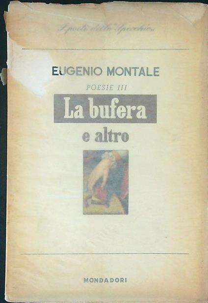 La  bufera e altro - Eugenio Montale - copertina