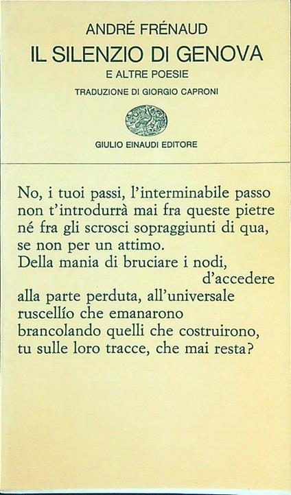 Il  silenzio di Genova - Andrè Frenaud - copertina