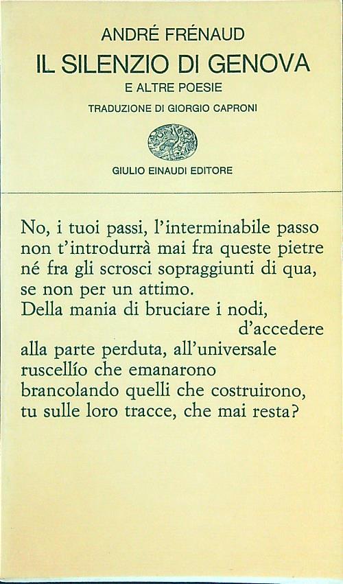 Il  silenzio di Genova - Andrè Frenaud - copertina