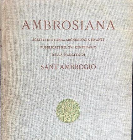 Ambrosiana Scritti di storia archeologia ed arte - copertina
