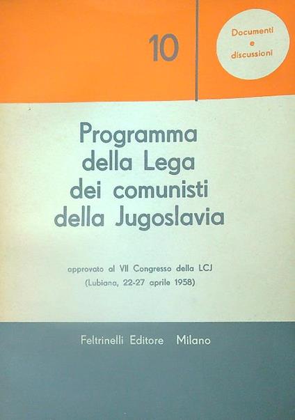Programma della Lega dei comunisti della Jugoslavia - copertina