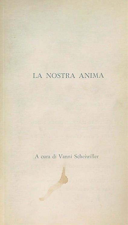 La nostra Anima - Vanni Scheiwiller - copertina
