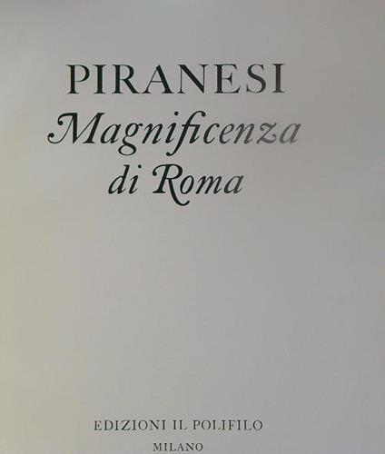 Magnificenza di Roma - Piranesi - copertina