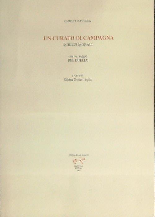 Un curato di campagna : schizzi morali - Carlo Ravizza - copertina