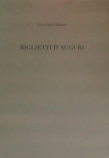 Biglietti d'auguri - Gian Paolo Monardi - copertina
