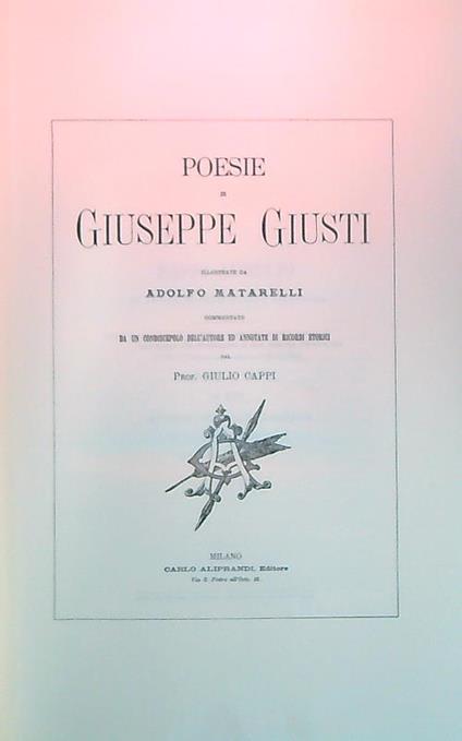 Poesie - Giuseppe Giusti - copertina