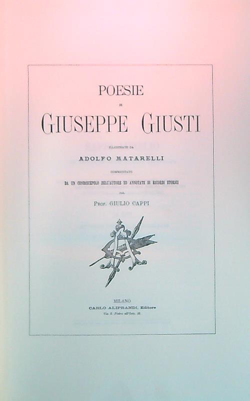 Poesie - Giuseppe Giusti - copertina