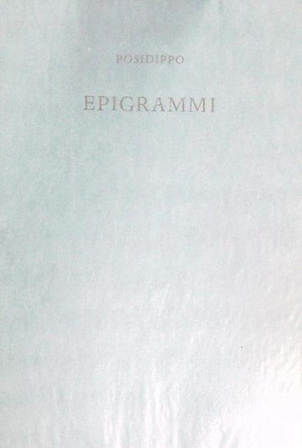 Epigrammi - Posidippo - copertina