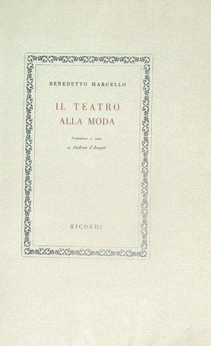 Il teatro alla moda - Benedetto Marcello - copertina