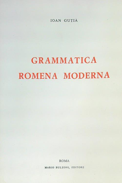 Grammatica romena moderna