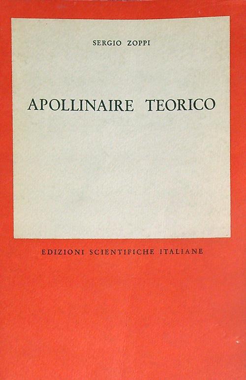 Apollinaire teorico - Sergio Zoppi - copertina
