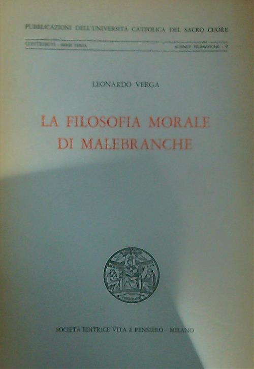 La filosofia morale di Malebranche