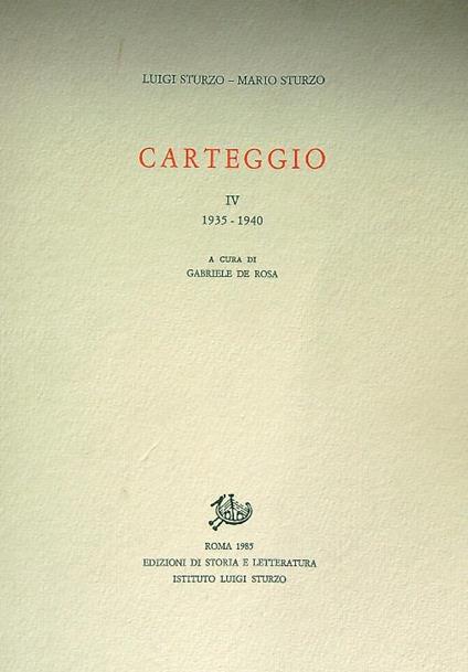 Carteggio. 5vv - Luigi Sturzo - copertina
