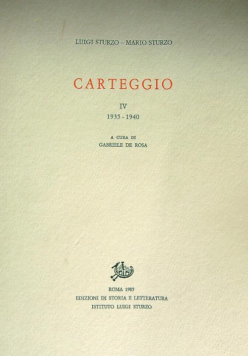 Carteggio. 5vv - Luigi Sturzo - copertina