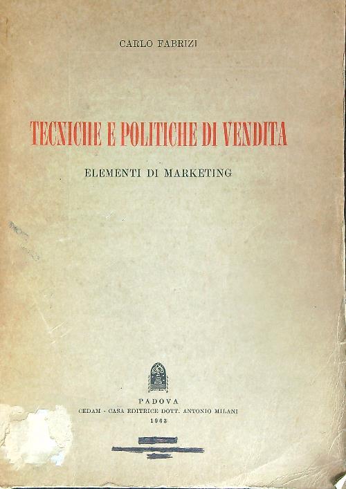 Tecniche e politiche di vendita