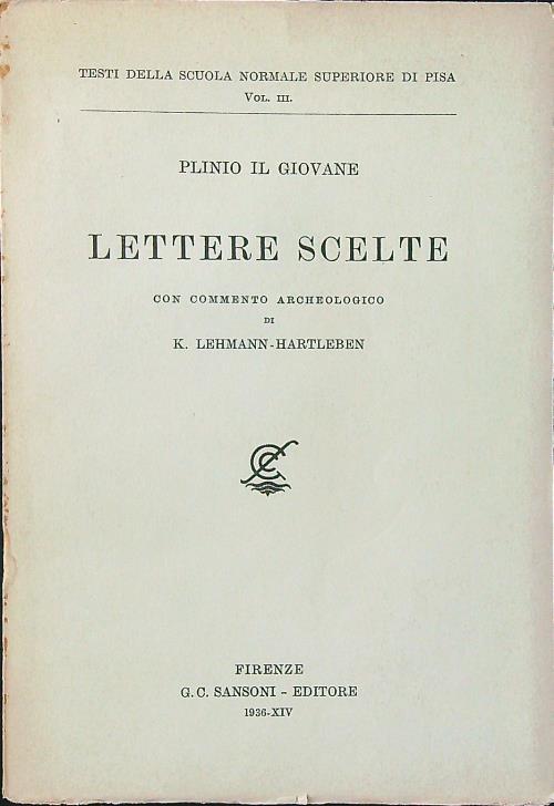 Lettere scelte - Plinio il giovane - copertina