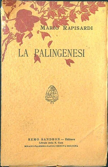 La palingenesi - Mario Rapisardi - copertina