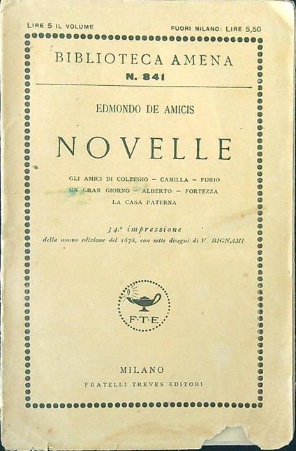 Novelle - Edmondo de Amicis - copertina