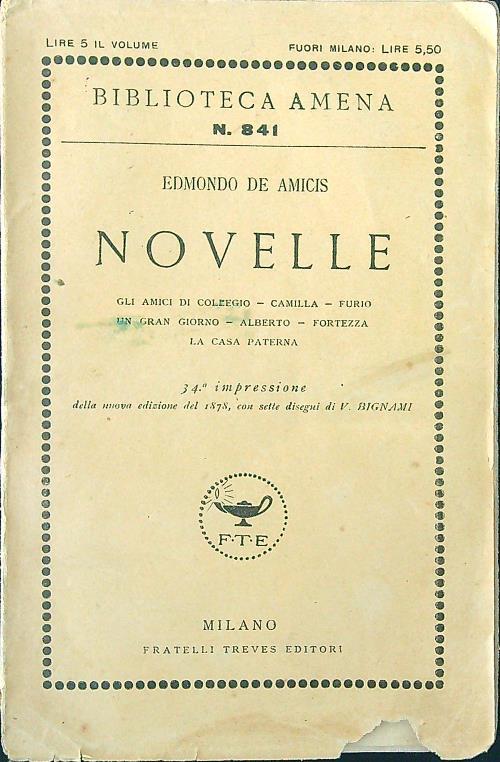 Novelle - Edmondo de Amicis - copertina