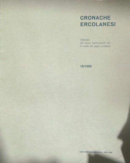 Cronache ercolanesi 16/1986 - copertina
