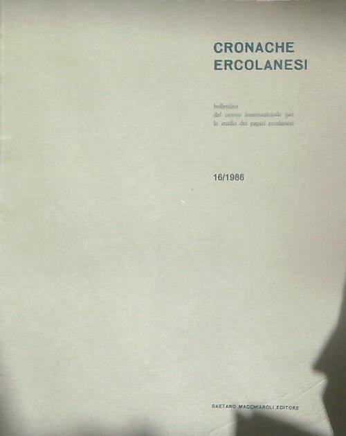 Cronache ercolanesi 16/1986 - copertina