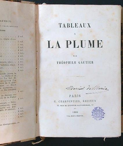 Tableaux à la plume - Theophile Gautier - copertina