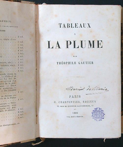 Tableaux à la plume - Theophile Gautier - copertina