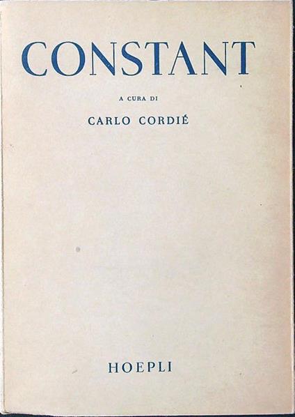 Constant - Carlo Cordie' - copertina