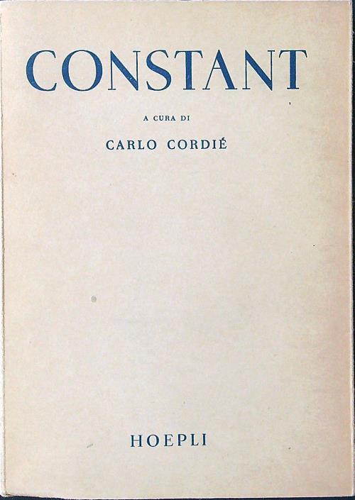 Constant - Carlo Cordie' - copertina
