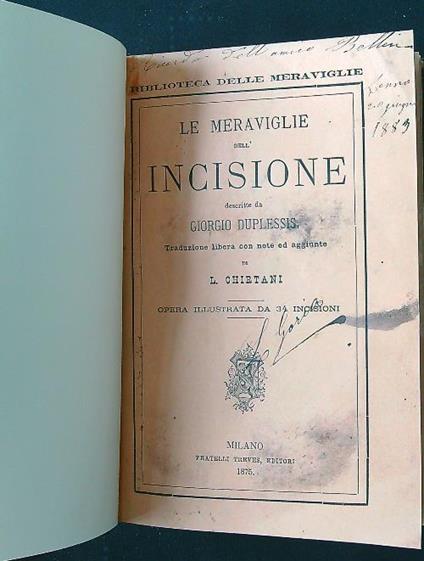 Le meraviglie dell'incisione - Giorgio Duplessis - copertina