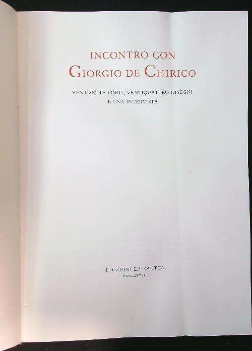 Incontro con Giorgio De Chirico - Carmine Siniscalco - copertina