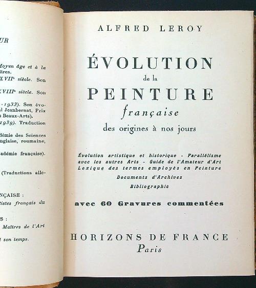 Evolution de la peinture francaise