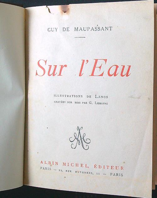 Sur l'eau - Guy de Maupassant - copertina