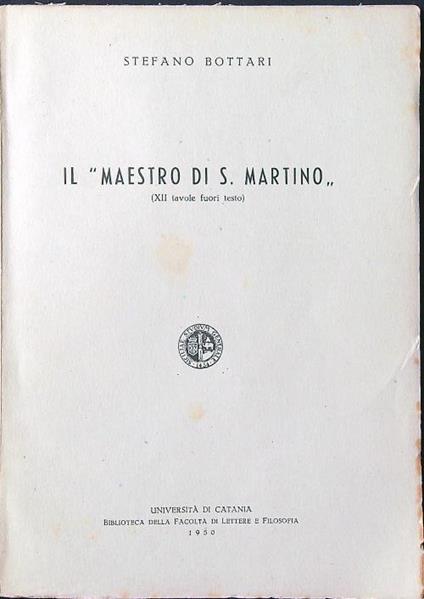 Il Maestro di S. Martino - Stefano Bottari - copertina