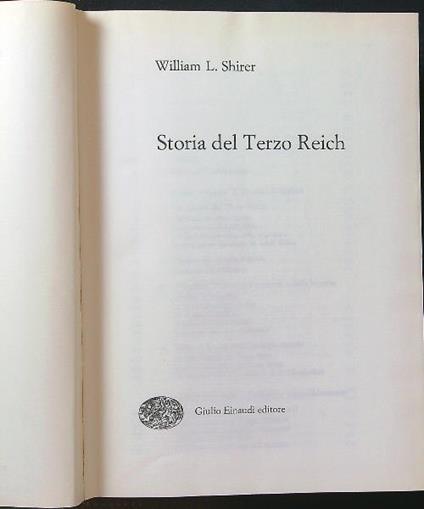 Storia del Terzo Reich - William L. Shirer - copertina